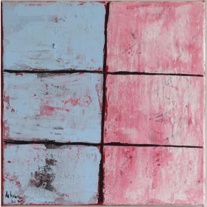 Keilrahmen 30x30cm
Titel: Blau und Rosa.